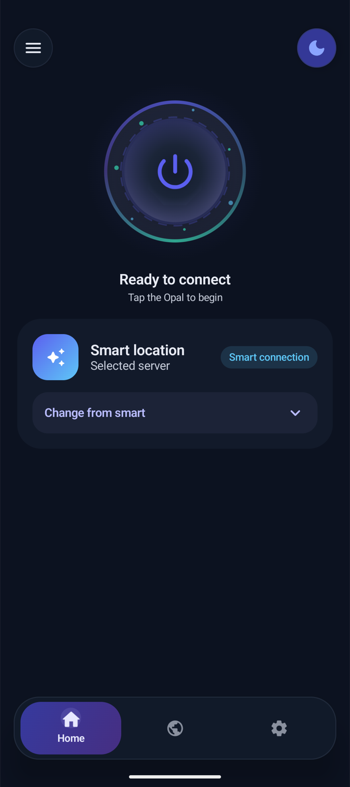 Opal VPN app screen